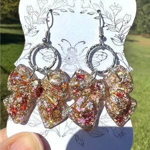 Glitter Bow Dangle Earrings